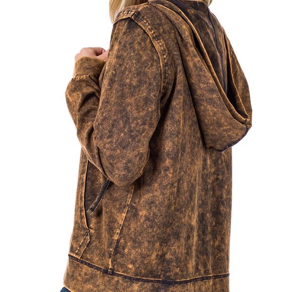 Mineral Wash Zipper Hoodie - Picture 2 of 4